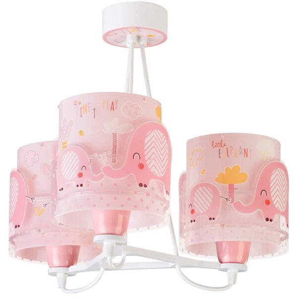Little Elephant Pink κρεμαστό τρίφωτο οροφής (61337[S])