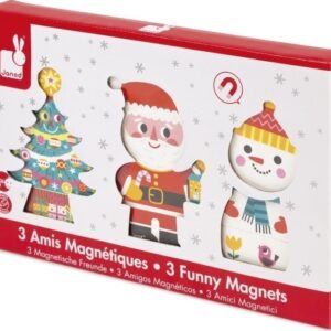 Ξύλινο Παιδικό Janod Puzzle Santa and His Friends Funny Magnets 9pcs